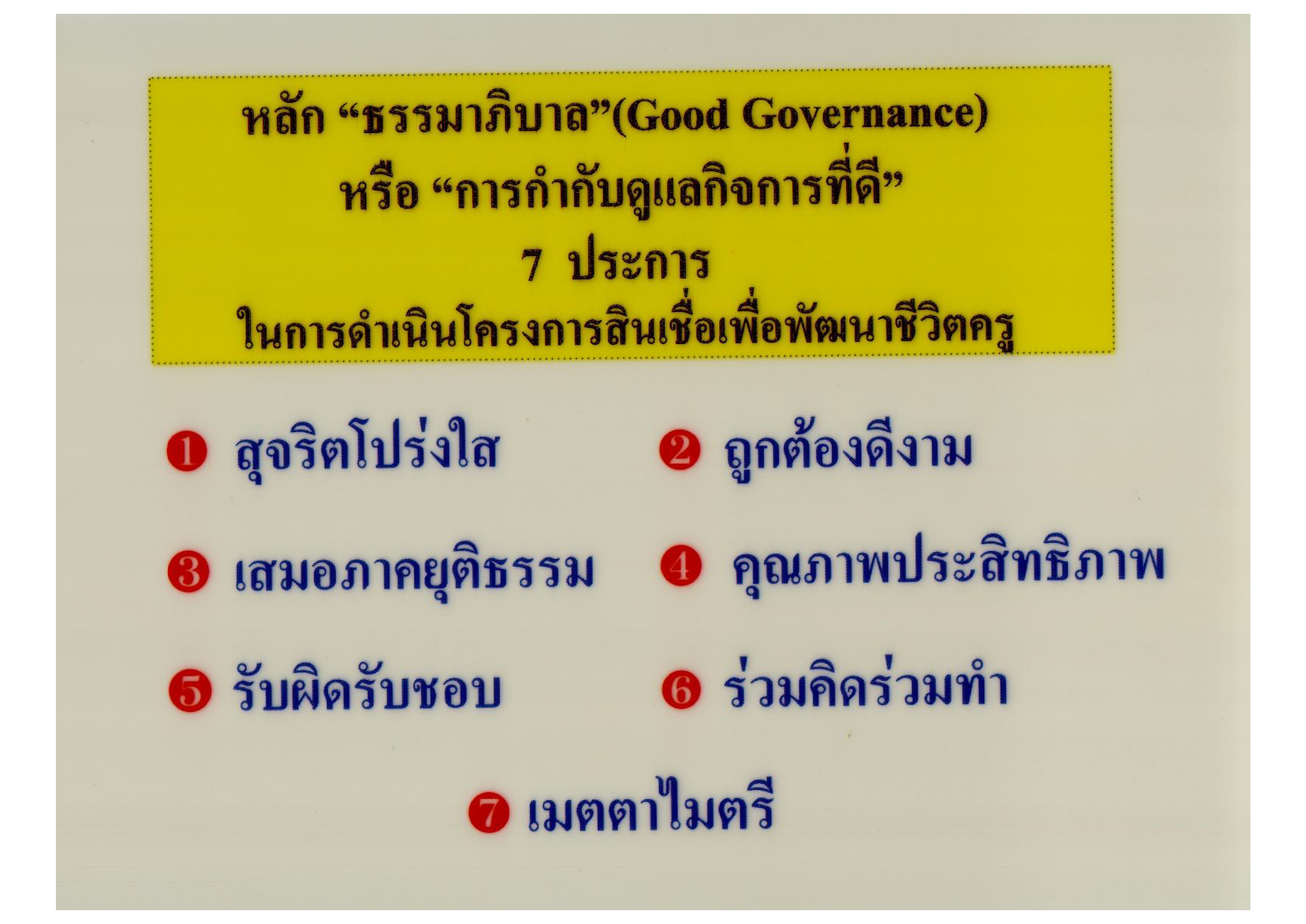 ธรรมาภิบาล (Good Governance)