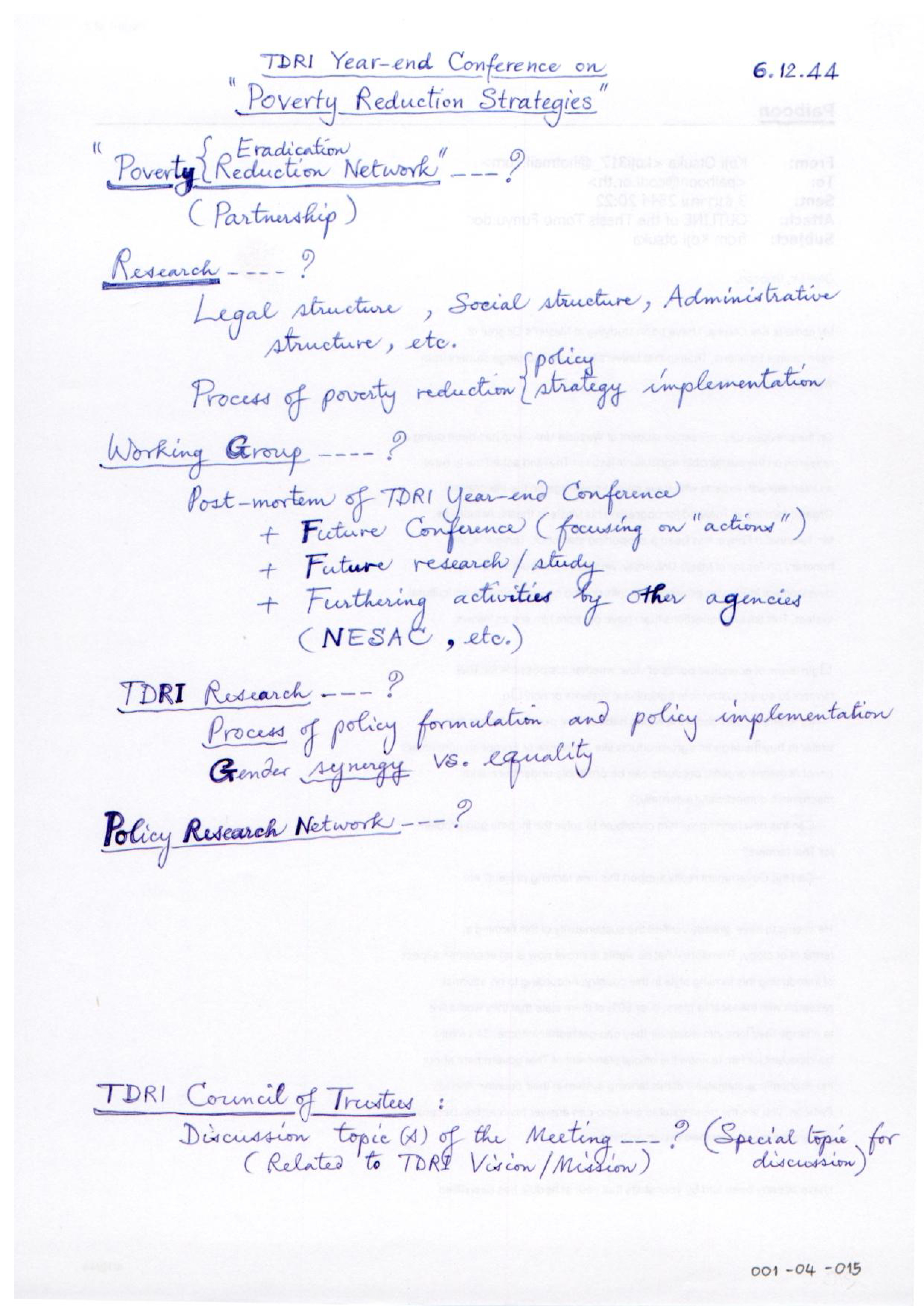 TDRI Year-end Conference on 