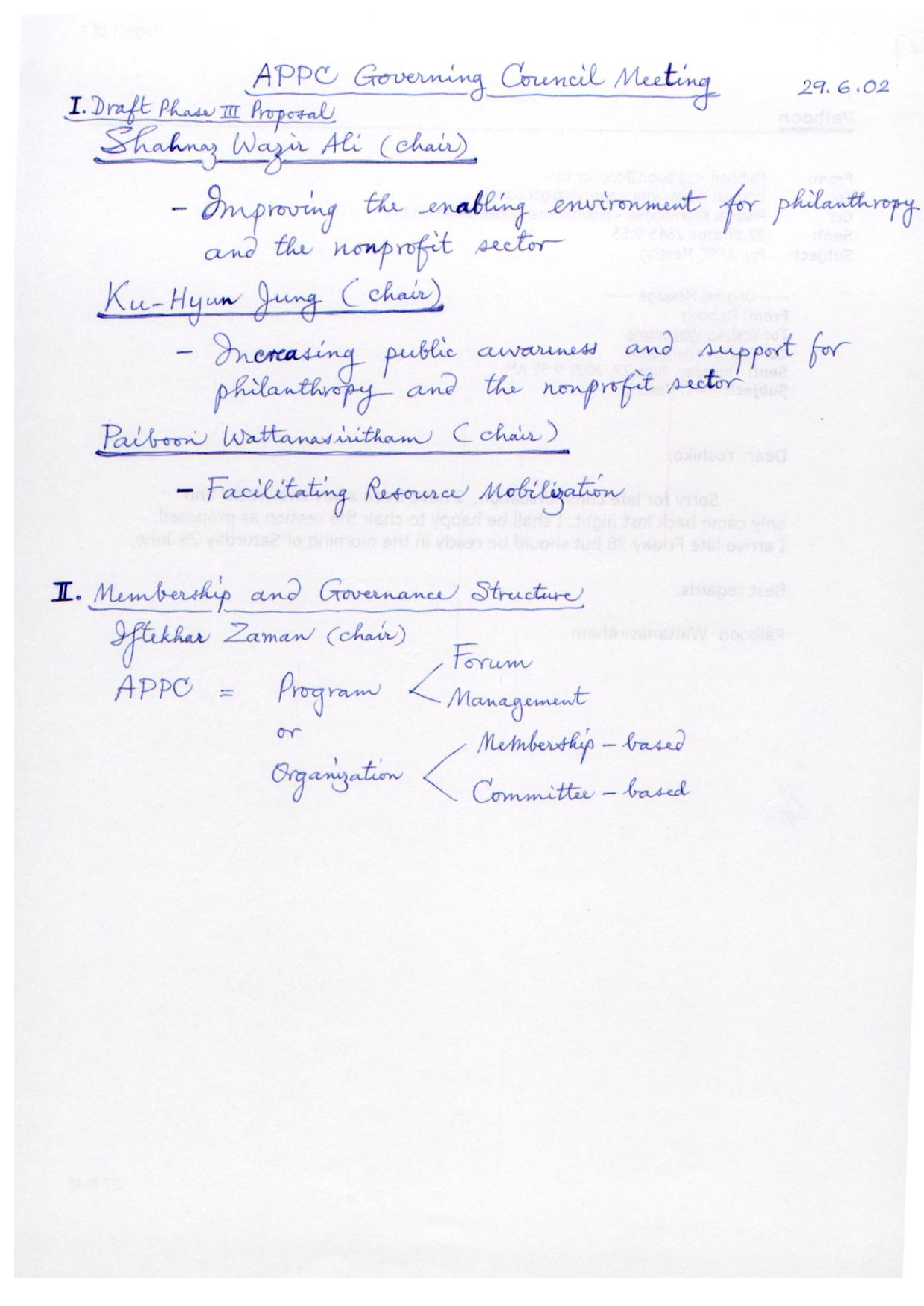 APPC Governing Council Meeting