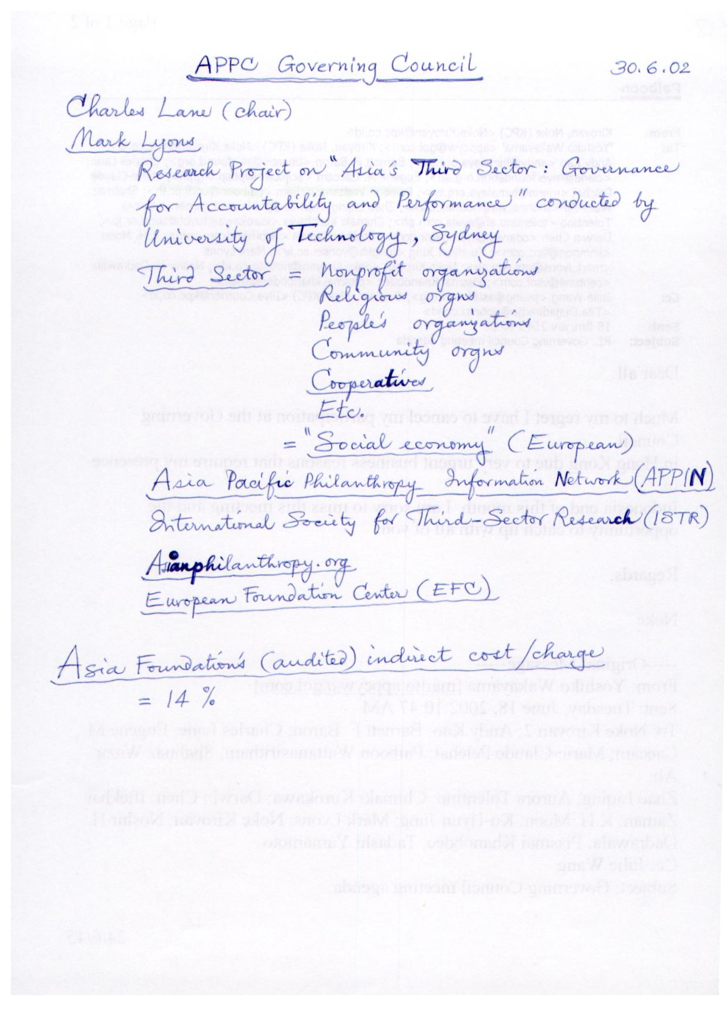 APPC Governing Council