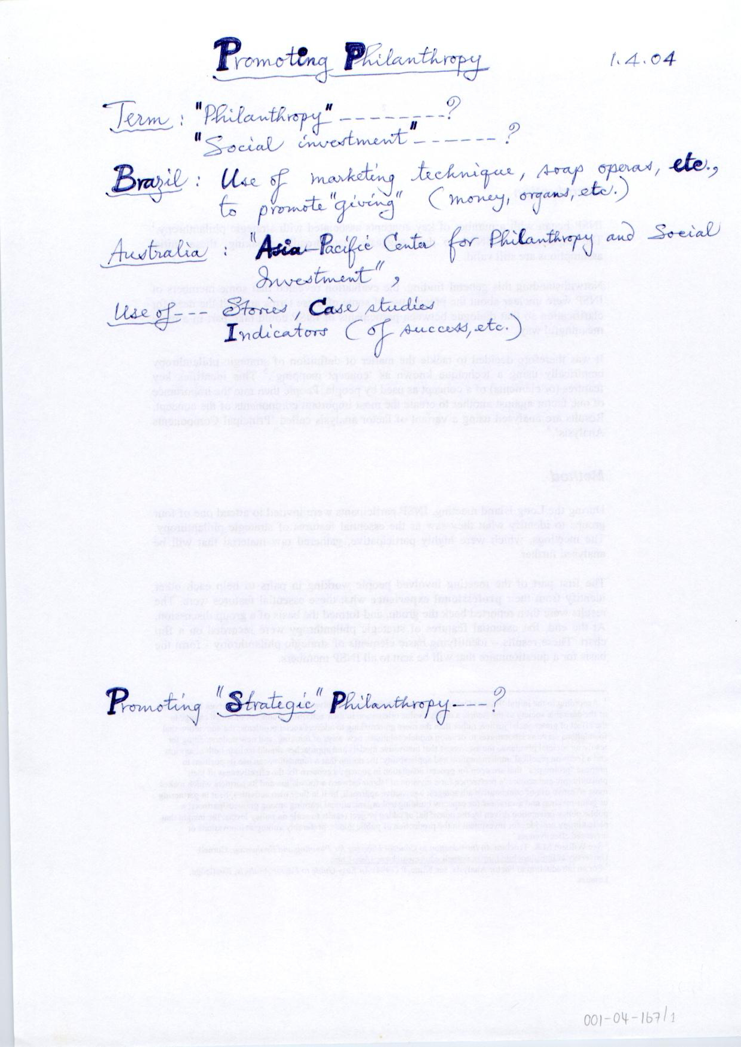 Promoting Philanthropy