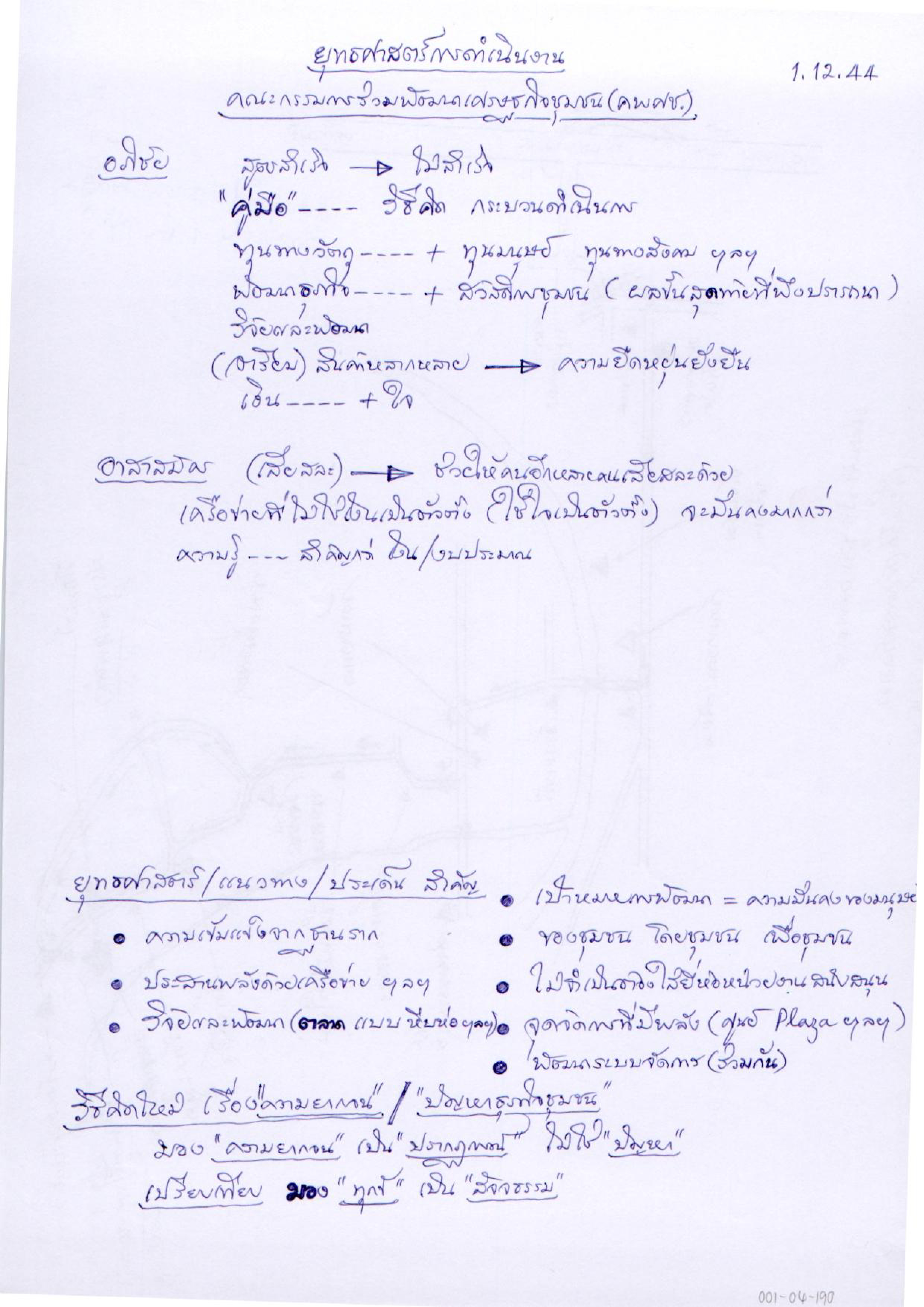 ยุทธศาสตร์การดำเนินงาน คณะกรรมการร่วมพัฒนาเศรษฐกิจชุมชน (คพศช.)