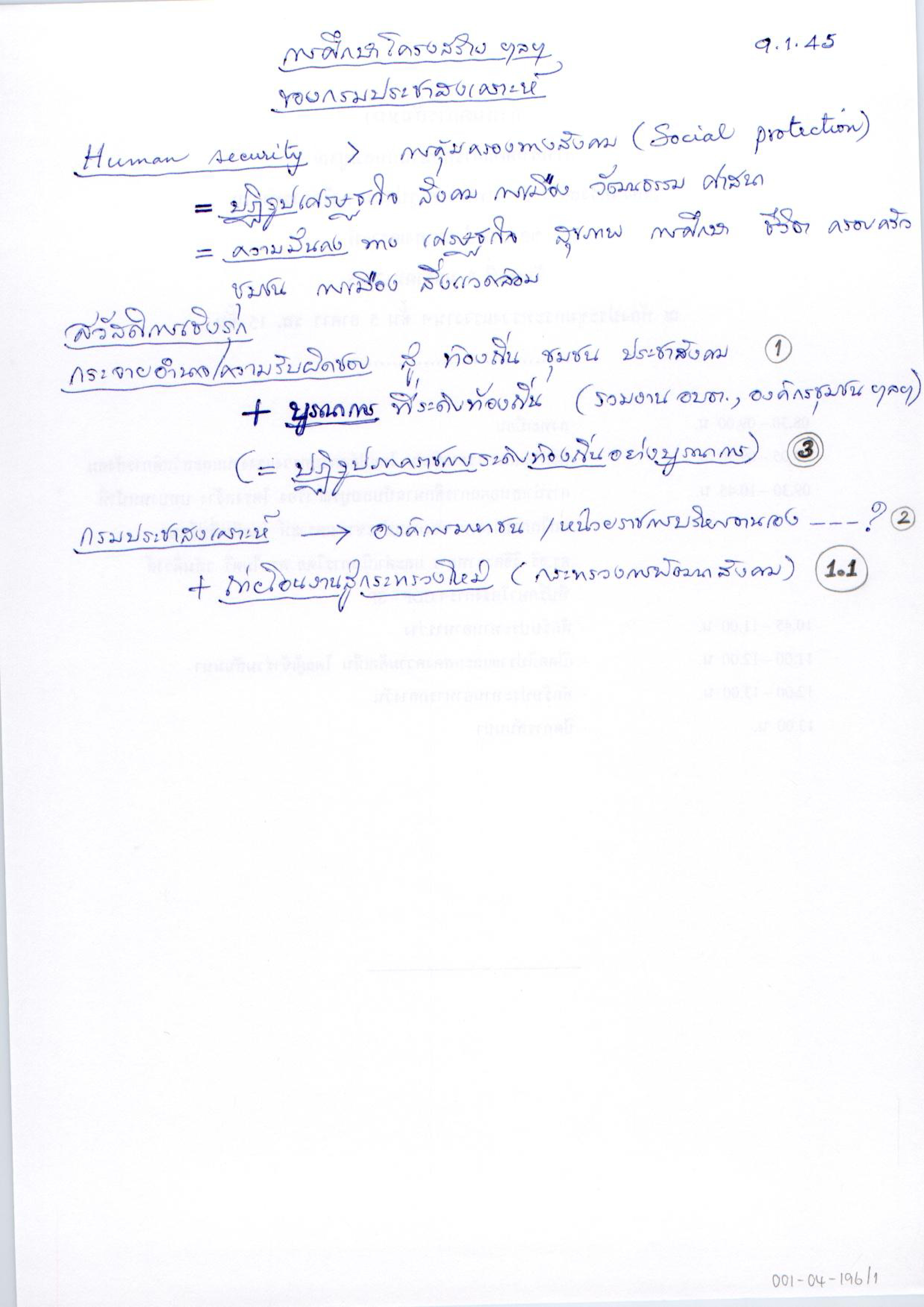 การศึกษาโครงสร้างฯลฯ ของกรมประชาสงเคราะห์