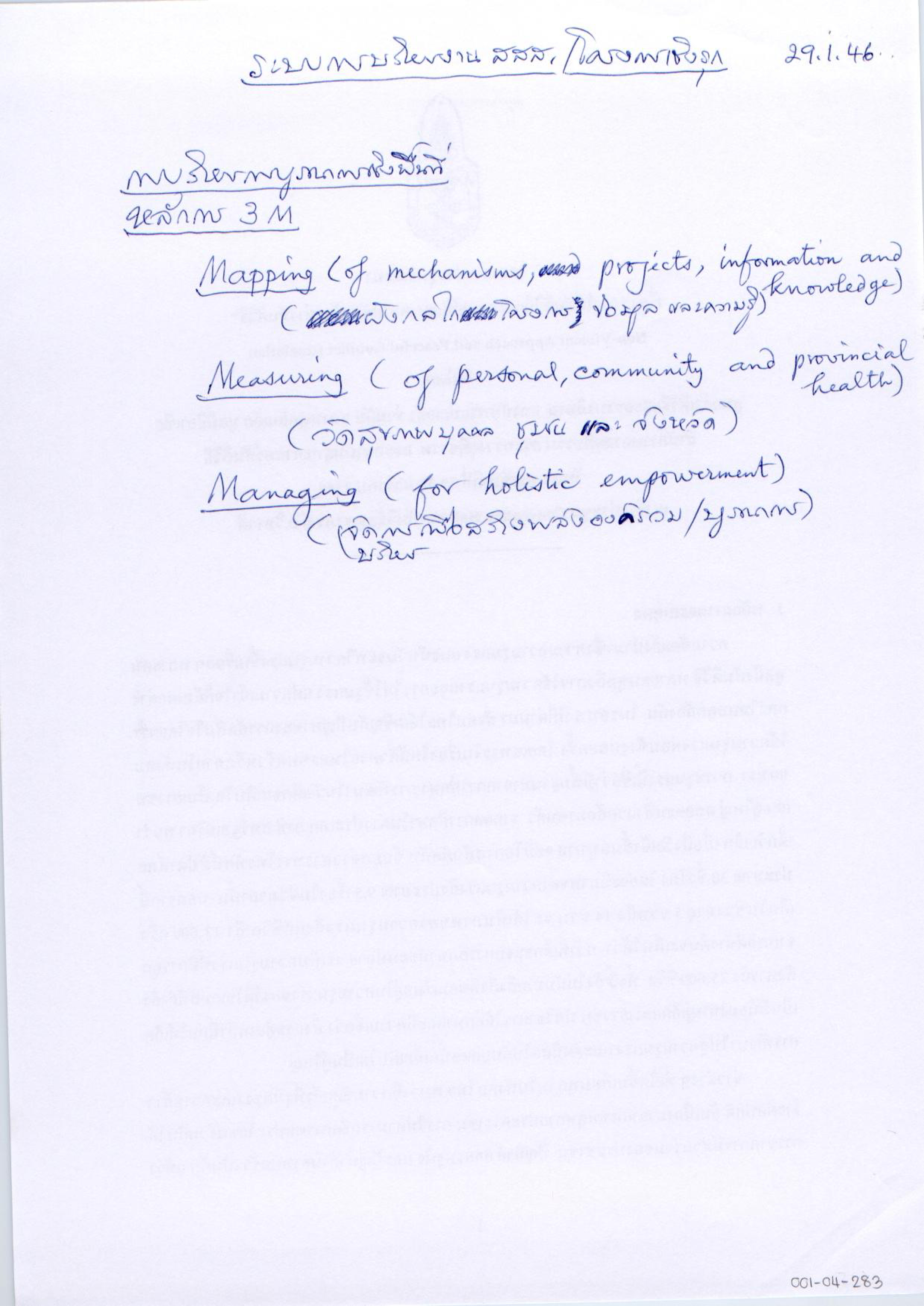 ระบบการบริหารงาน สสส./โครงการเชิงรุก