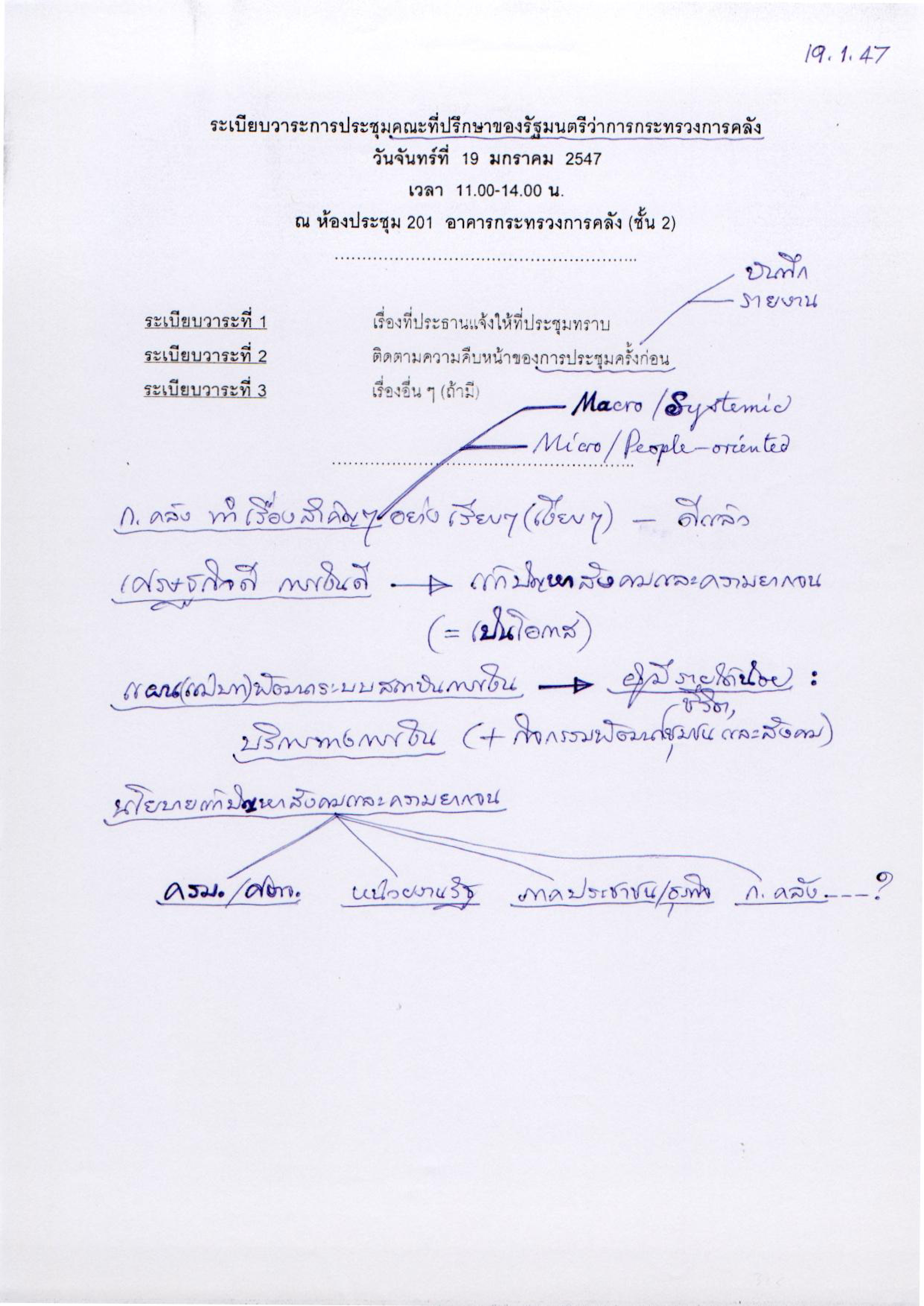 การประชุมคณะที่ปรึกษาของรัฐมนตรีว่าการกระทรวงการคลัง