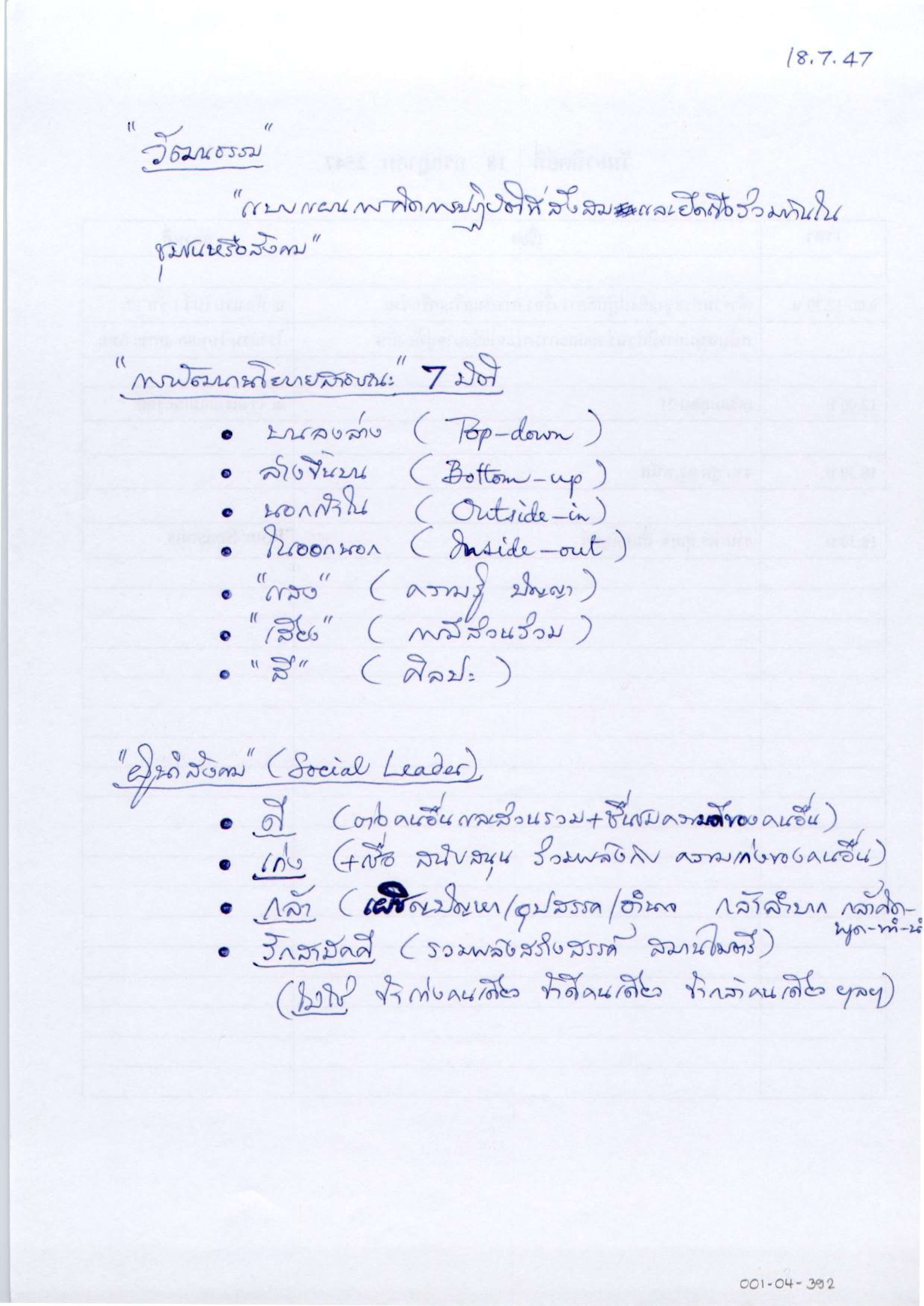 วัฒนธรรม การพัฒนานโยบายสาธารณะ และผู้นำสังคม