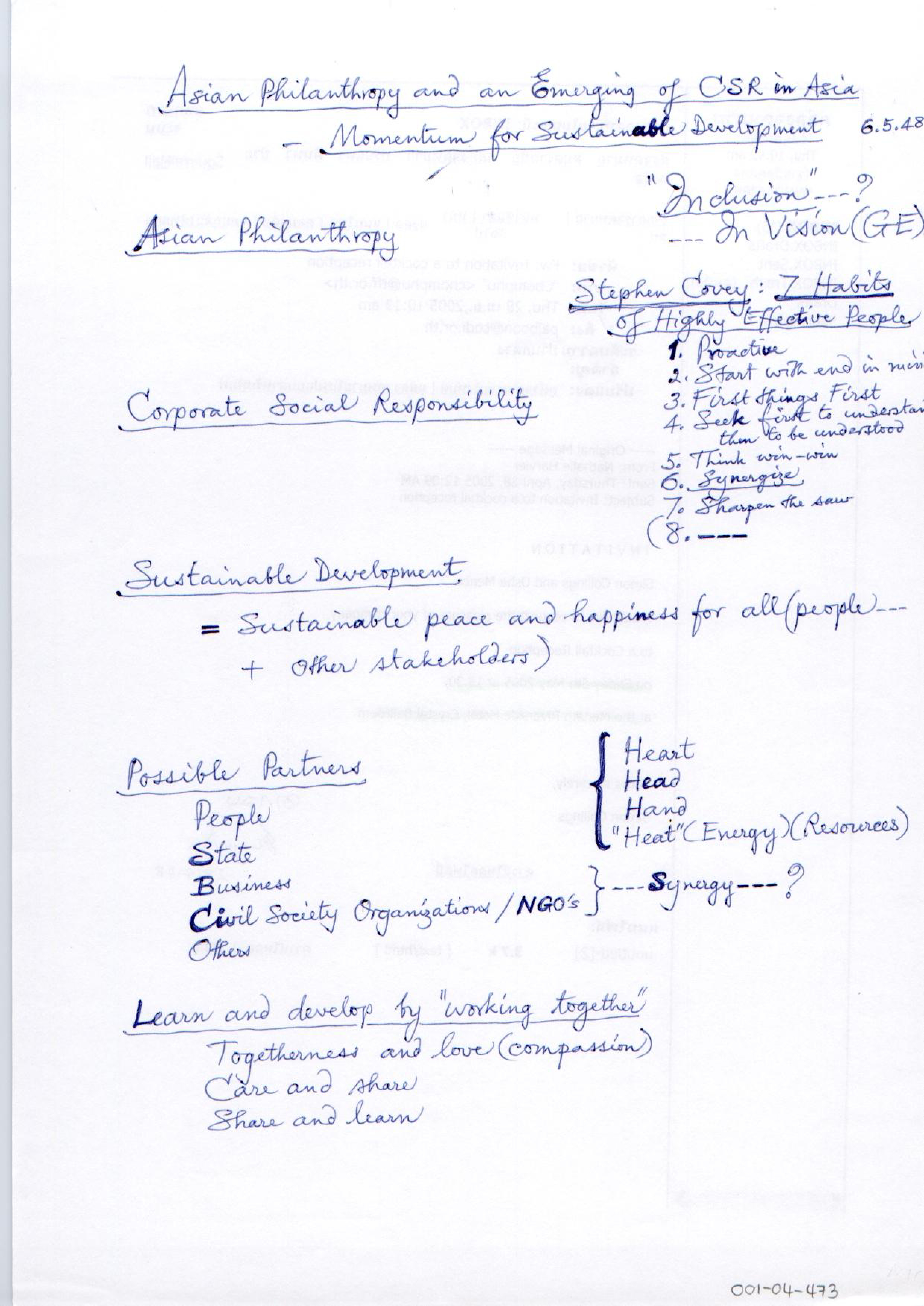 Asian Philanthropy and an Emerging of CSR in Asia