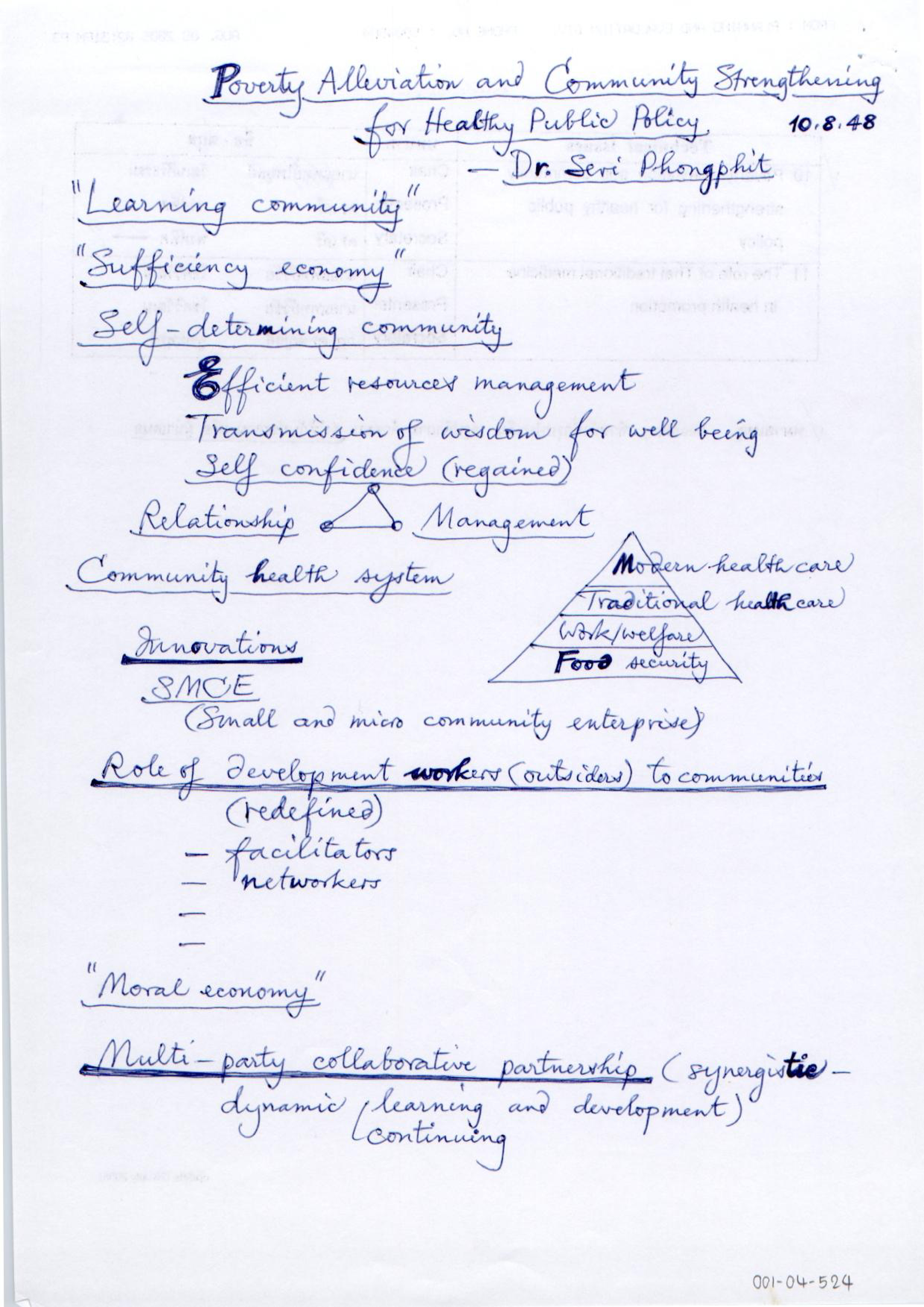 Poverty Alleviation and Community Strengthening for Healthy Public Policy