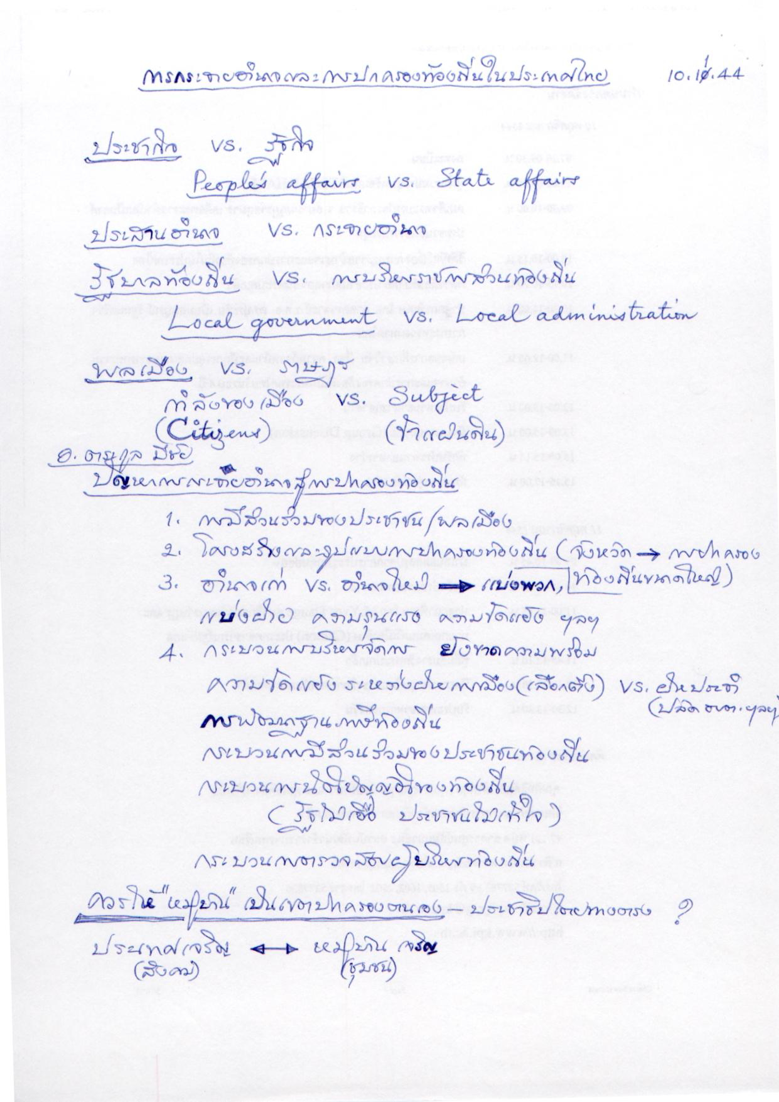 การกระจายอำนาจและการปกครองท้องถิ่นในประเทศไทย ความก้าวหน้าและอุปสรรค์ในรอบ 4 ปี