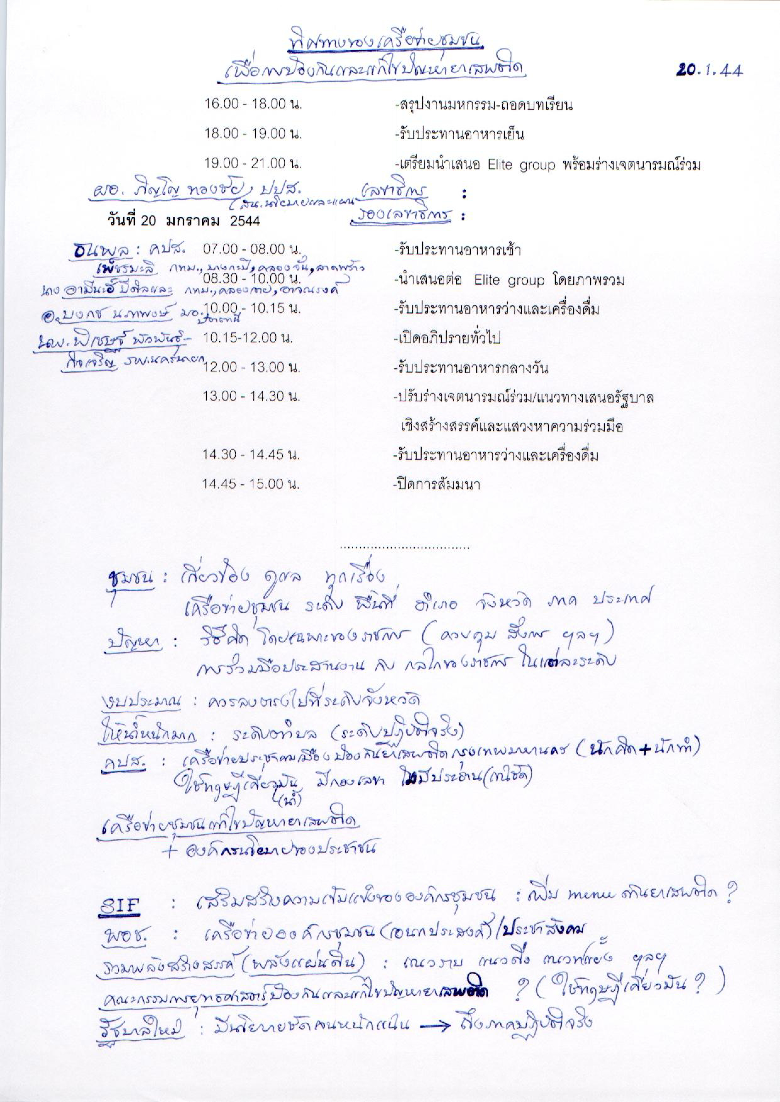 ทิศทางของเครือข่ายชุมชน เพื่อการป้องกันและแก้ไขปัญหายาเสพติด