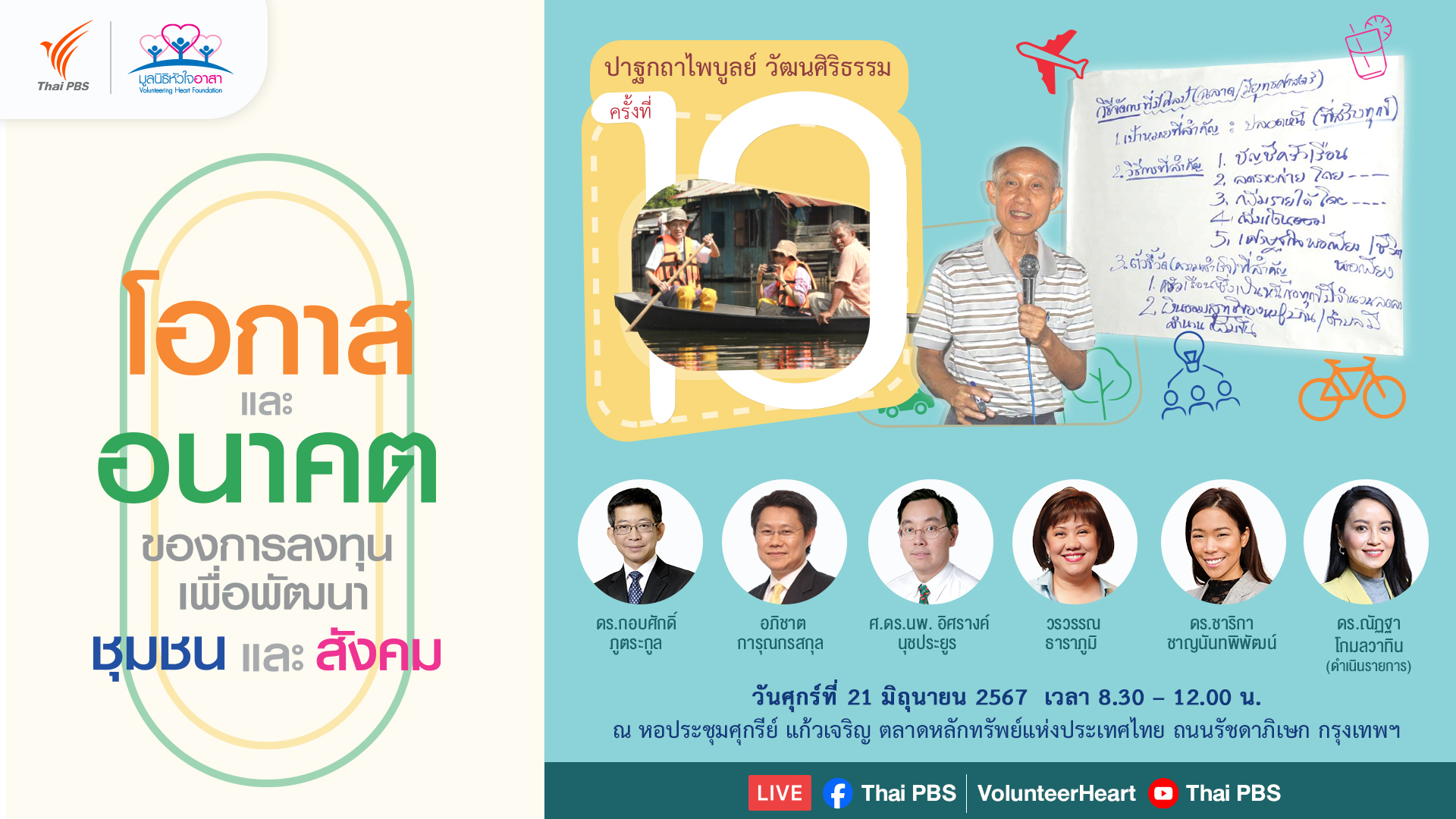 ปาฐกถาไพบูลย์วัฒนศิริธรรม ครั้งที่ 10  หัวข้อ โอกาส และอนาคต ของการลงทุนเพื่อพัฒนาชุมชนและสังคม